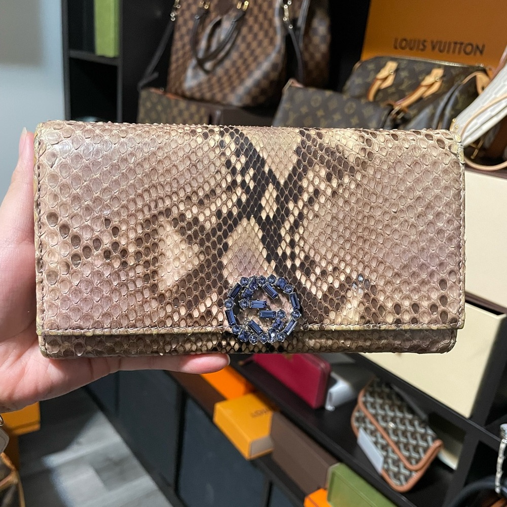 Gucci Gg Python Purple Long Wallet - image 1
